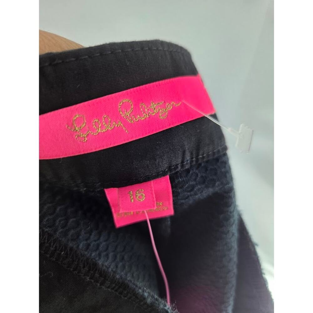 NWT Lilly Pulitzer Black Buttercup Wave Jacquard 100% Cotton Shorts size 16 - Picture 8 of 10